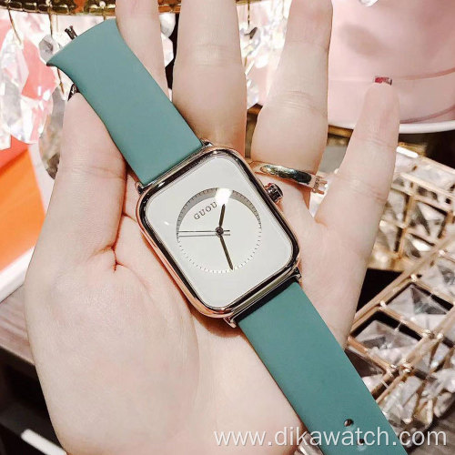 NEW GUOU 8162 Fashion Women Watches Minimalist Rectangle Jelly Design Ladies Quartz Watches Wristwatch Relogio Square Watch